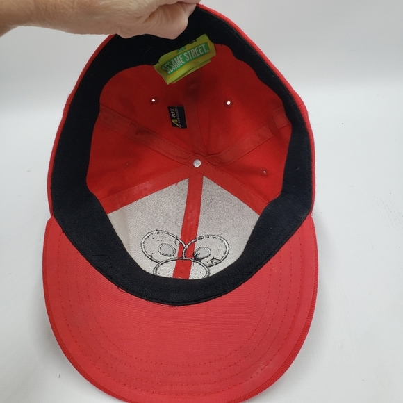 Sesame Street Elmo Fitted Cap Red Black Acrylic Wool Spandex - Picture 8 of 14